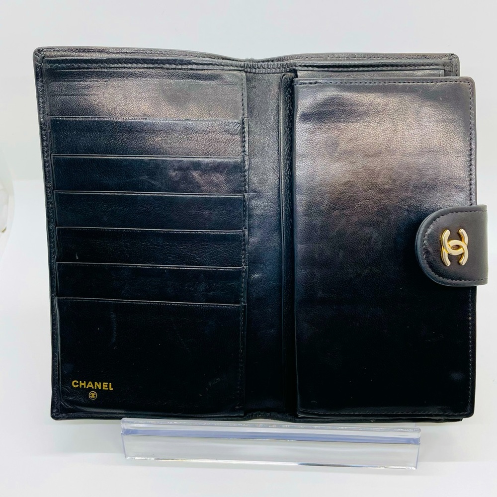CHANEL Black Quilted Lambskin French Purse Wallet with COA! - Picture 3 of 16